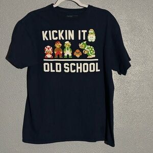 Vintage Nintendo Super Mario Bros Navy Graphic T Shirt Men’s Size L